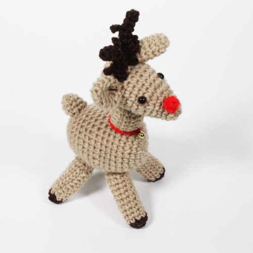 Crocheted free standing Reindeer