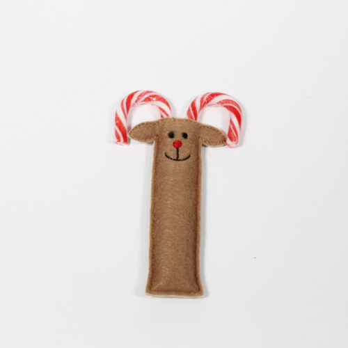 Reindeer with candy cane antlers