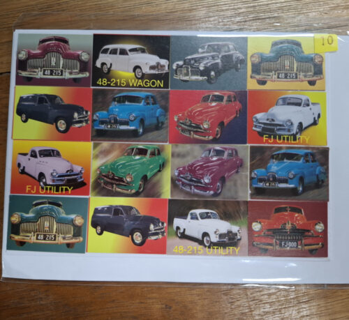 12 cars, different models of the same type in a grid