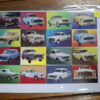 12 cars, different models of the same type in a grid