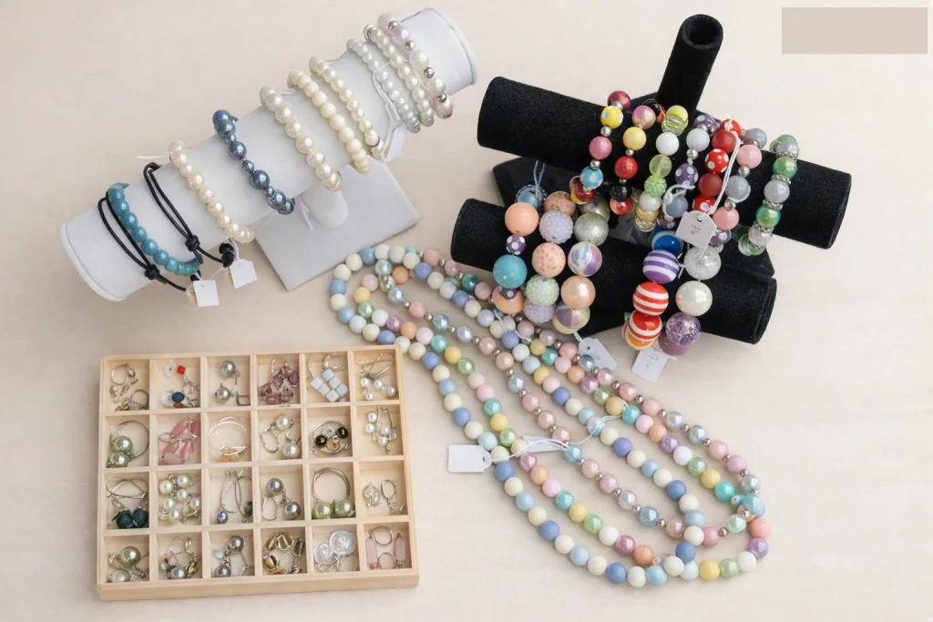 earrings, bracelets and necklaces